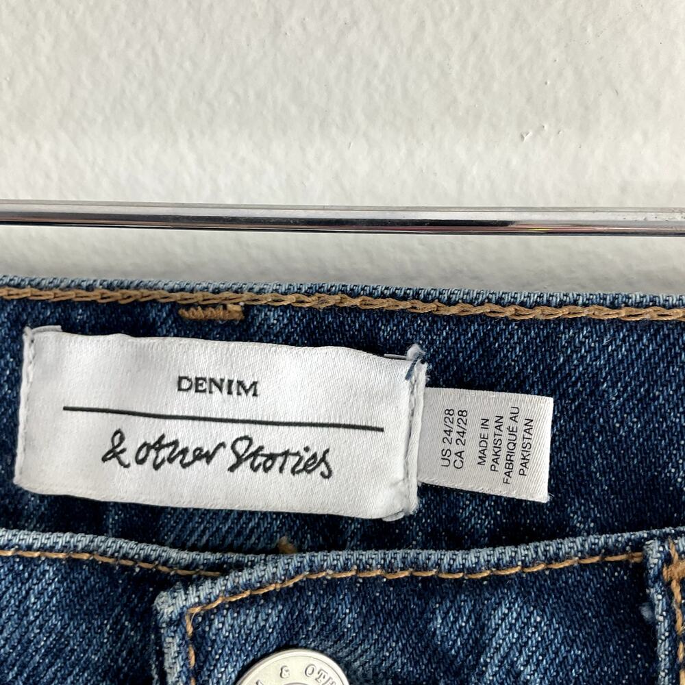 & Other Stories Denim Wide Leg High Rise Jeans Women's US 4 Medium Wash - Picture 4 of 7